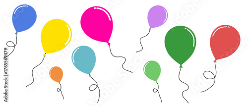 seamless pattern with colorful balloons on white background