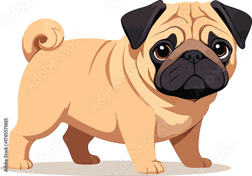 Cute cartoon a illustrator vector pog