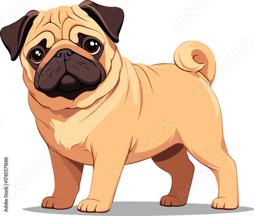 Cute cartoon a illustrator vector pog