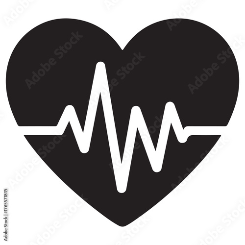 Heart and heartbeat symbol