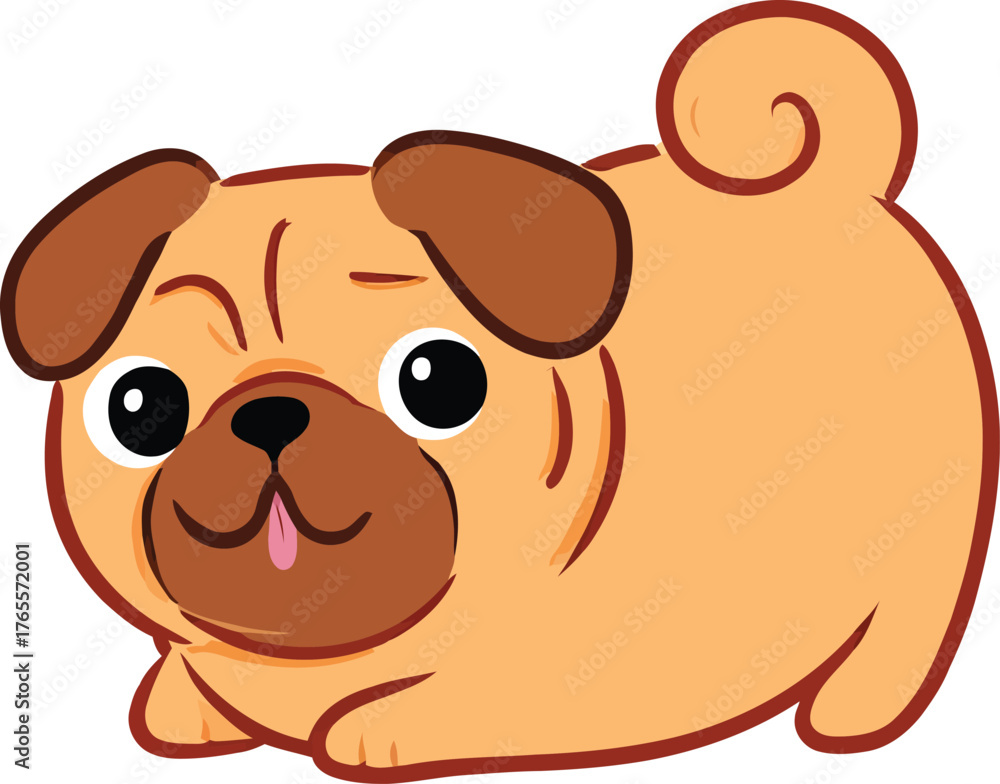 Fototapeta premium Cute cartoon a illustrator vector pog