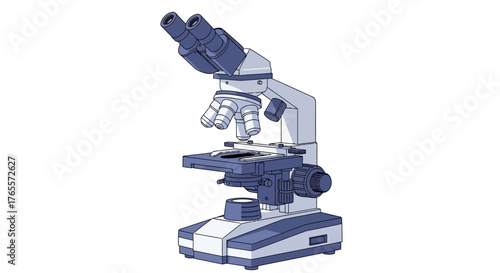 Microscope Illustration Detailed View of a Scientific Instrument for Research and Study Purposes