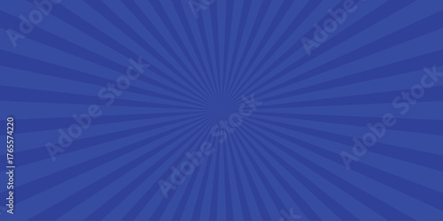 Deep blue sunburst radial burst pattern background with radiating lines and central focus for calm and sophisticated graphic design
