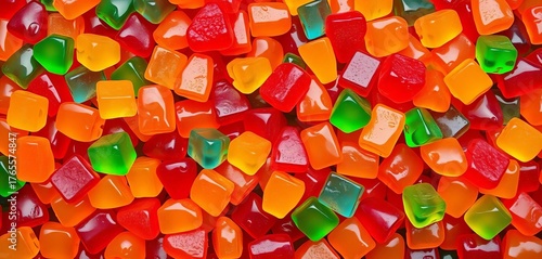 Colorful assorted gummy candies arranged in a vibrant vector style set,   confectionery,  illustration