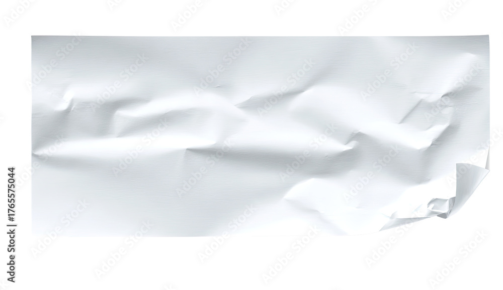 Obraz premium Crumpled white rectangular sheet