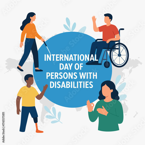 Creative Vector Illustration: International Day of Persons with Disabilities Theme
