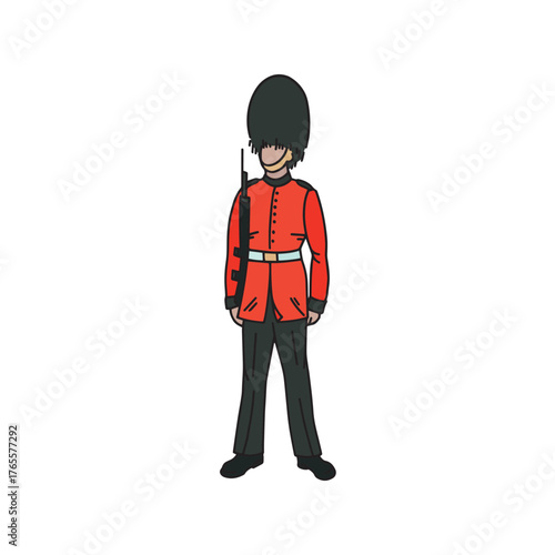 British guard on a white background