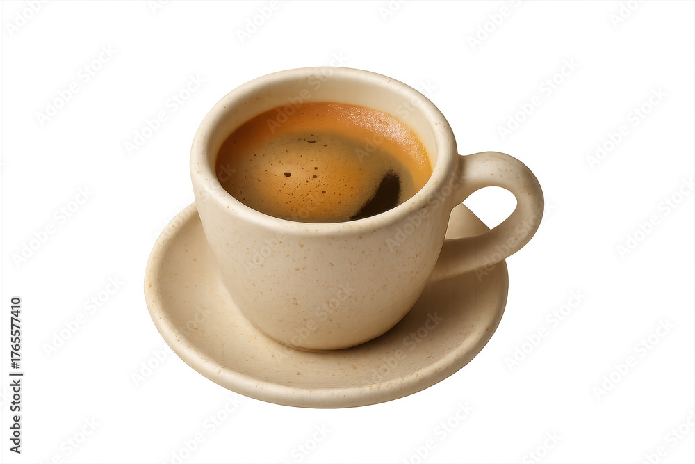 Obraz premium Espresso coffee cup with rich brown crema