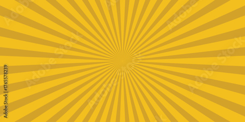 Bright Yellow and Gold Sunburst Radial Burst Pattern Background Graphic Design Element vector illustration