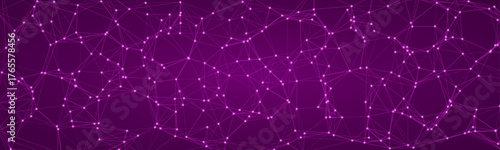 Vibrant purple abstract network pattern with a dense web of interconnected nodes and thin lines on a gradient background