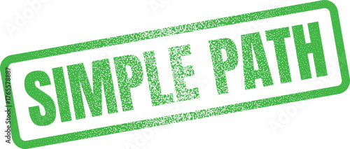 Green Simple Path rubber stamp signifying straightforward direction and clear progression