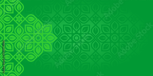 Vibrant Green Floral Leaf Pattern Background, Seamless Eco-Friendly Nature Mandala Design,Fresh Lime Green Geometric Ornamental Wallpaper