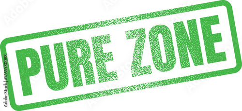 Pure Zone Grungy Green Rectangular Seal for Designated Clean Areas and Protected Environments
