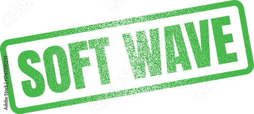 Distinctive green Soft Wave rubber stamp denoting gentle movement soothing rhythm or flowing transition