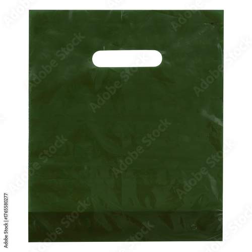 GreenPlastic Die Cut Handle Bag – Lightweight Retail Shopping and Gift Packaging Bag ideal for stores, trade shows, and promotional use with a clean, minimalist design