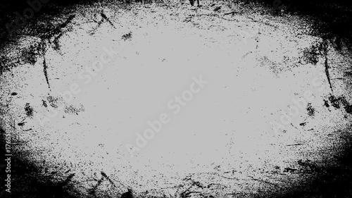 Fond animé en boucle au style ovale grunge avec effet bichromie gris et noir	