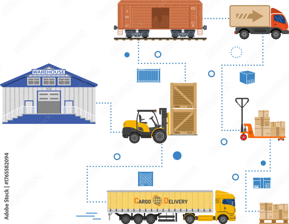 Fototapeta premium Warehouse and Logistics Banner