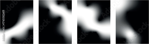 Set of black color gradient shape isolated on transparent. Vector graphic design elements. 