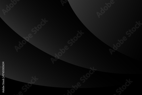 Black background abstract geometric wave layer texture design. vector illustration