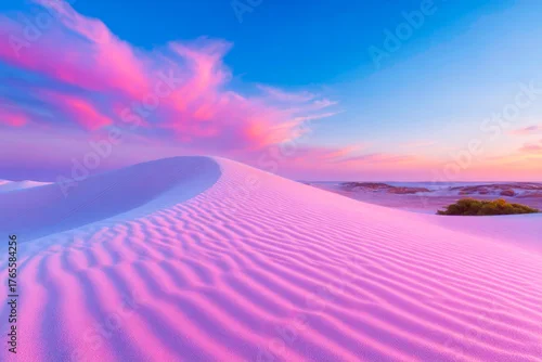 Fototapeta samoprzylepna Ethereal Serene Desert Sunset With Pastel Hues