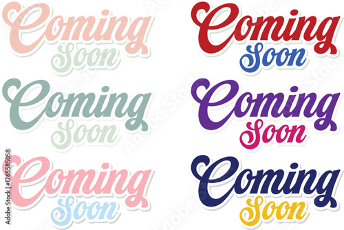 Bubbly Retro Script Typography Banners: Six Vibrant Styles for Immediate Launch Teases