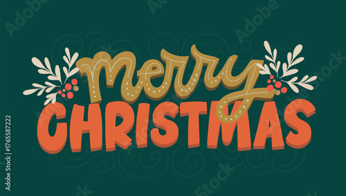 Merry Christmas and Happy New 2026 Year - cute hand drawn doodle lettering postcard. Hello 2026. Holly Jolly, Tis the season.