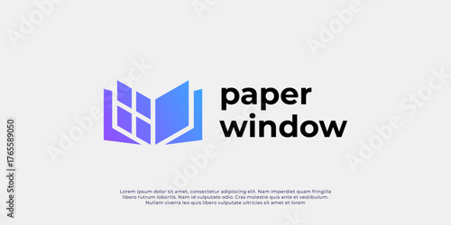 Combination of paper window logo,