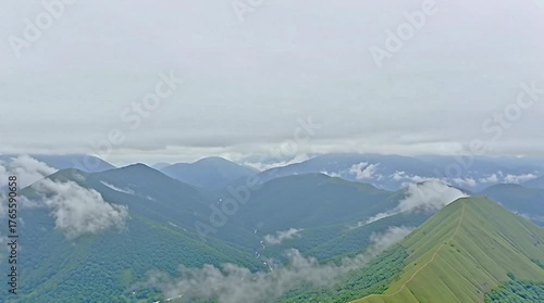  Epic Drone Footage of Green Mountains in Mist