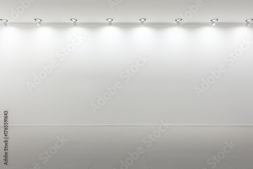 Wallpaper Mural Spotlights illuminating a white wall in an empty gallery interior, perfect for displaying artwork or exhibitions Torontodigital.ca