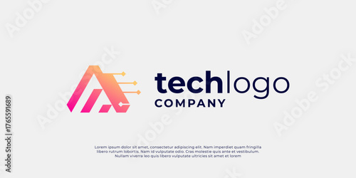 Abstract symbol logo for business technology.