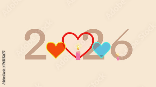 Minimalist 2026 Typography Logo Vector Illustration