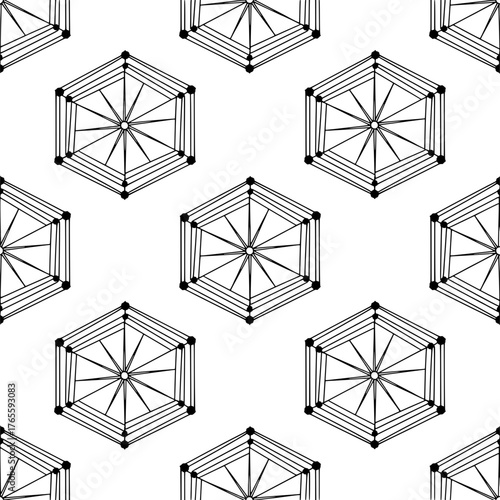 Hexagon Pattern Illustration Seamless on White Background