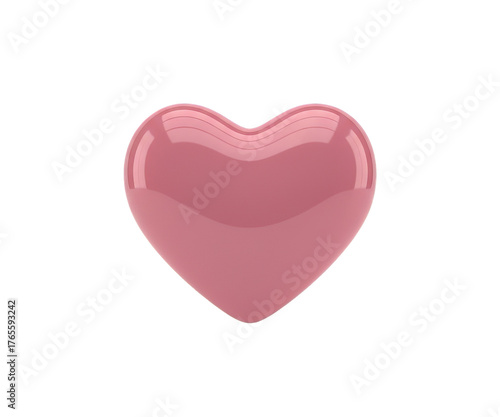 Wallpaper Mural Glossy Pink Heart Shape, Smooth 3D Love Symbol for Valentine or Romantic Design, Transparent Background Torontodigital.ca
