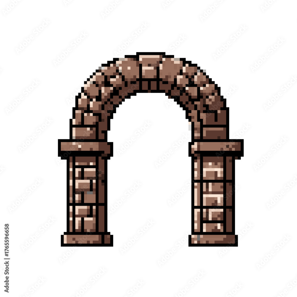 Fototapeta premium Pixelated Stone Archway: A Rustic Gateway