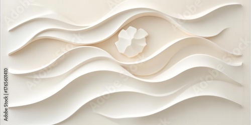 Chic 3D Waved Textured Surface with Monochrome Modern Art Deco Design and Polygonal Elements