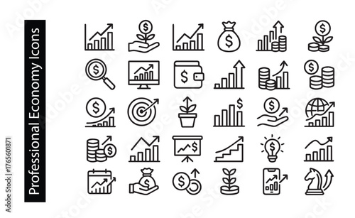 Cryptocurrency and Global Finance Line Icons. Digital Currency, Blockchain, P2P Transfer, and Financial Technology Vector Set.