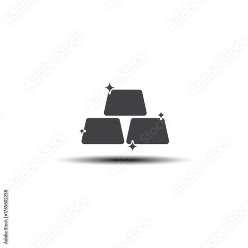 vector flat icon of glittering gold bullion.