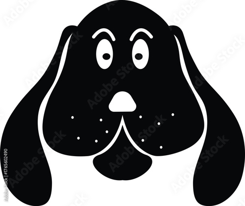 Cartoon Dog Face with Exaggerated Floppy Ears Icon