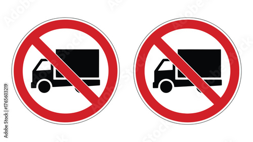 No trucks allowed sign traffic restriction symbol vector illustration for road safety and transportation regulations