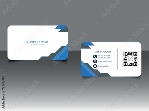 Modern Blue Business Card Template. Fully editable vector illustration suitable for branding, identity design, and print.
