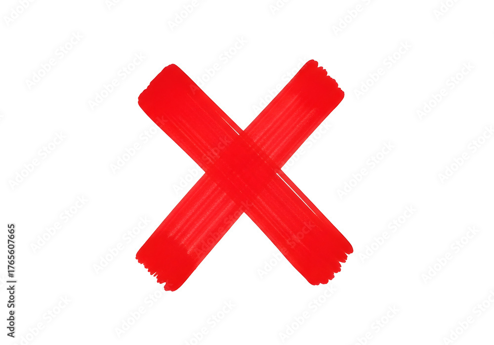 Obraz premium Hand-drawn red cross or 