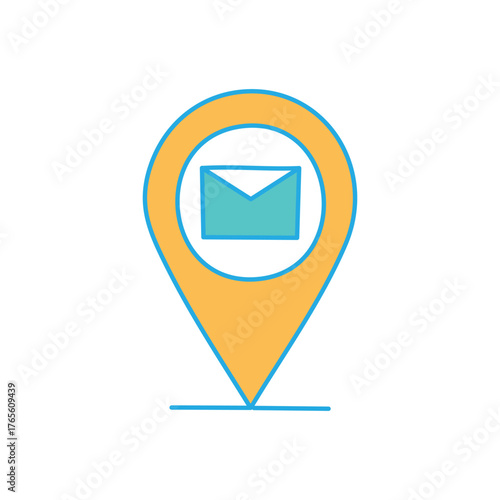 Free Download Map Pin Location With Envelope Icon Symbolizing Mail, Message, and Connection - GFXLoad