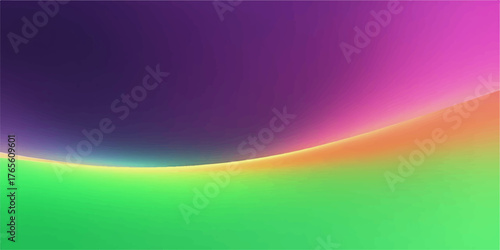 Vibrant abstract gradient background with smooth curved lines transitioning through purple pink orange and green colors