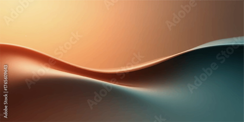 Abstract flowing wave of warm orange and cool blue light creating a smooth gradient background