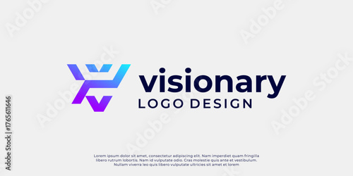 abstract letter V logo design. modern logotype V design