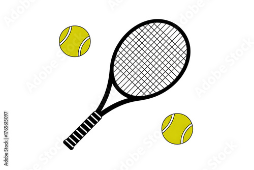 tennis racket and balls on white background clip art preview