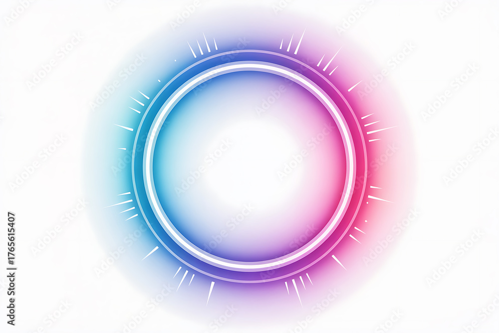 Fototapeta premium Vibrant, glowing circular design with blue and red hues, radiating energy and futuristic aesthetics.