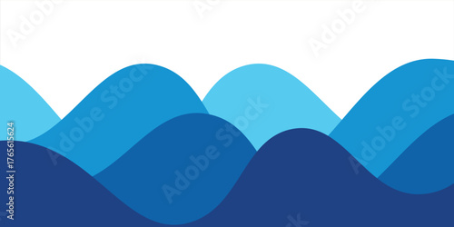 Sea waves layered vector background illustration and sea beach vector illustration.