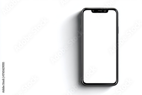 Computer Screen. Business Concept with Smartphone Blank Screen Isolated on White Background