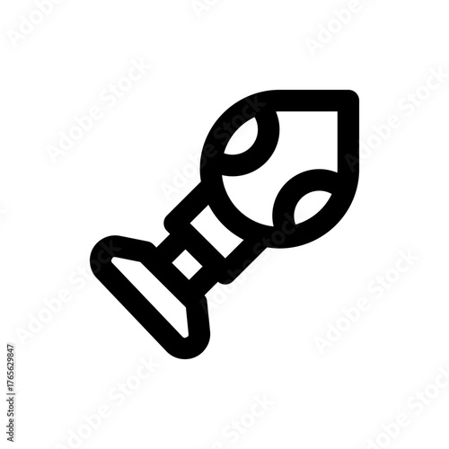 Illustration of a stylized lobster claw in black outline on a white background angled to the upper right